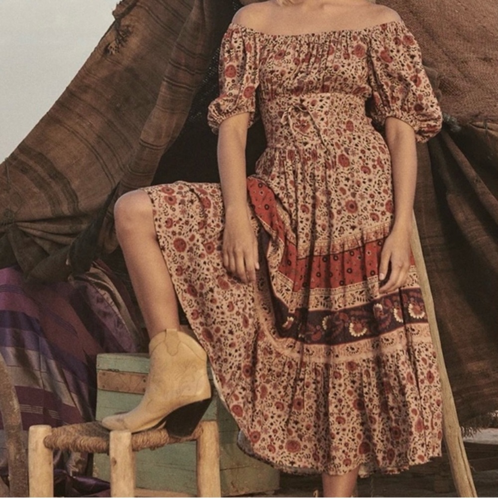 NWT Spell Lady Untamed Midi Dress in Tea Leaf Size XL